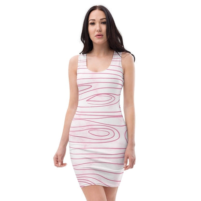 Pink line art sketch print women&