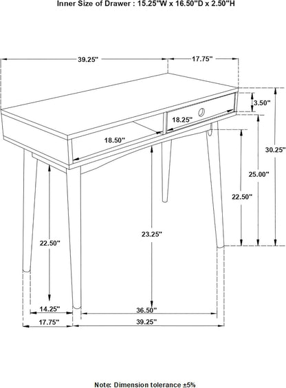 Wood Writing Desk with Drawer – Home Office &amp; Small Business Workspace