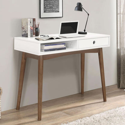 Wood Writing Desk with Drawer – Home Office &amp; Small Business Workspace