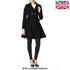 Black Wool Blend Fit and Flare Double Breasted Skater Coat by Rose Eleusis, stylish jacket with tailored details.