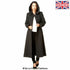 Gray Wool Feel Faux Fur Trim Hooded Long Coat by Rose Eleusis, stylish jacket with cozy faux fur trim and hood.
