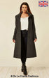Grey Wool Blend Hooded Mid Length Coat by Rose Eleusis, shown on a mannequin, featuring a cozy hood and stylish mid-length design.
