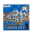 Copper Hecuba Zummy 14-inch glass chess set with clear glass pieces and board, ideal for strategic and decorative play.