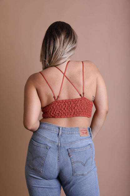 Plus crochet lace longline bralette from Periwinkle Aether featuring padded crochet lace design and a longline silhouette.