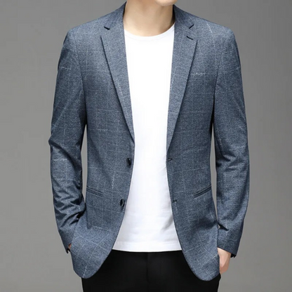 Carmine Juneberry Metropolitan Slim-Fit Blazer Haute Edition 25, tailored dress blazer in sleek fabric with notch lapel and button closure.
