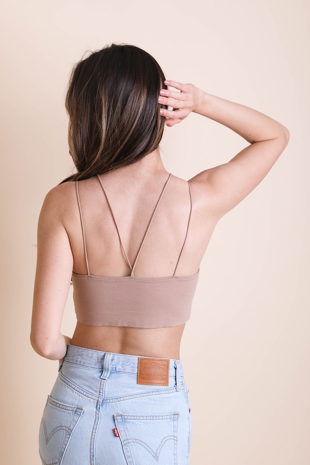 Periwinkle Aether Y-neck plunge crop top, stylish tops and blouses, featuring a deep V neckline and cropped fit.