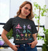 Yellow Pandora yoga poses print jersey short sleeve tee featuring colorful yoga pose illustrations on soft T-shirt fabric.