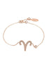 Gold Misty Aries zodiac horoscope star sign bracelet, stylish accessories featuring Aries symbol and celestial design.