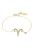 Gold Misty Aries zodiac horoscope star sign bracelet featuring a sleek design and celestial accents, perfect for astrology enthusiasts.