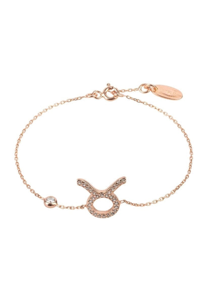 Gold Misty Taurus zodiac horoscope star sign bracelet, elegant accessories featuring Taurus symbol and celestial design.
