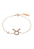 Gold Misty Taurus zodiac horoscope star sign bracelet, elegant accessories featuring Taurus symbol and celestial design.