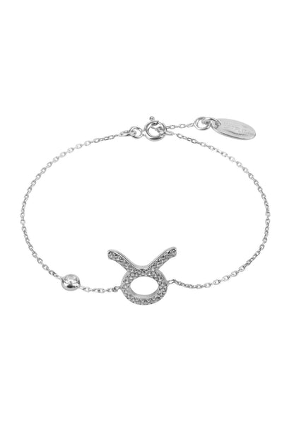 Gold Misty Taurus Zodiac Horoscope Star Sign Bracelet, silver-tone accessories with Taurus constellation charm.