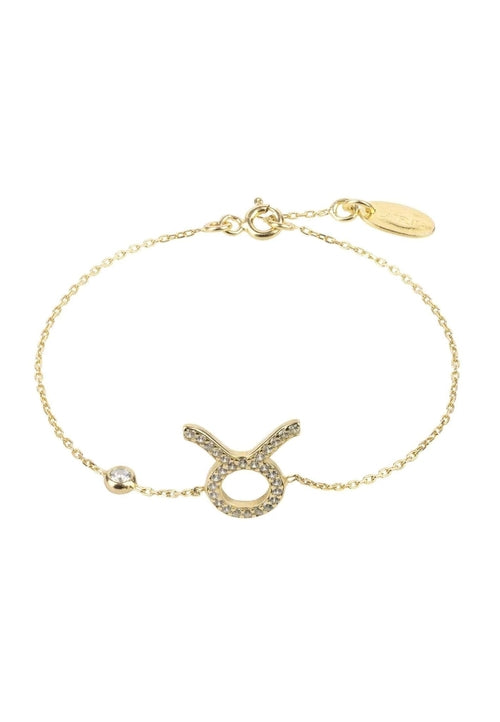 Gold Misty Taurus zodiac horoscope star sign bracelet featuring celestial charm and sleek design, ideal for astrology accessories.