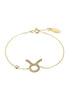 Gold Misty Taurus zodiac horoscope star sign bracelet featuring celestial charm and sleek design, ideal for astrology accessories.