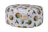 Azure Jason Mod Zafu meditation cushion in vibrant fabric, designed for comfortable seated support during yoga and outdoor activities.